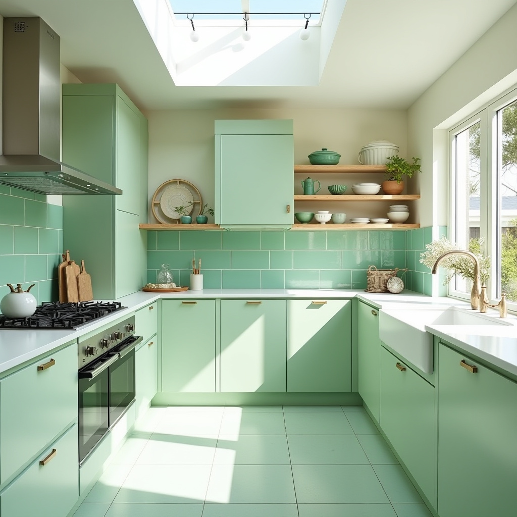 Green kitchen tiles 11