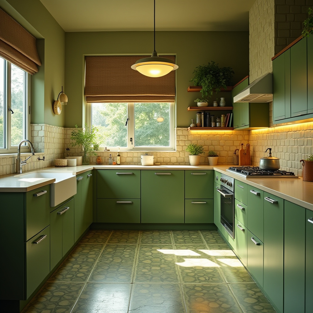 Green kitchen tiles 13