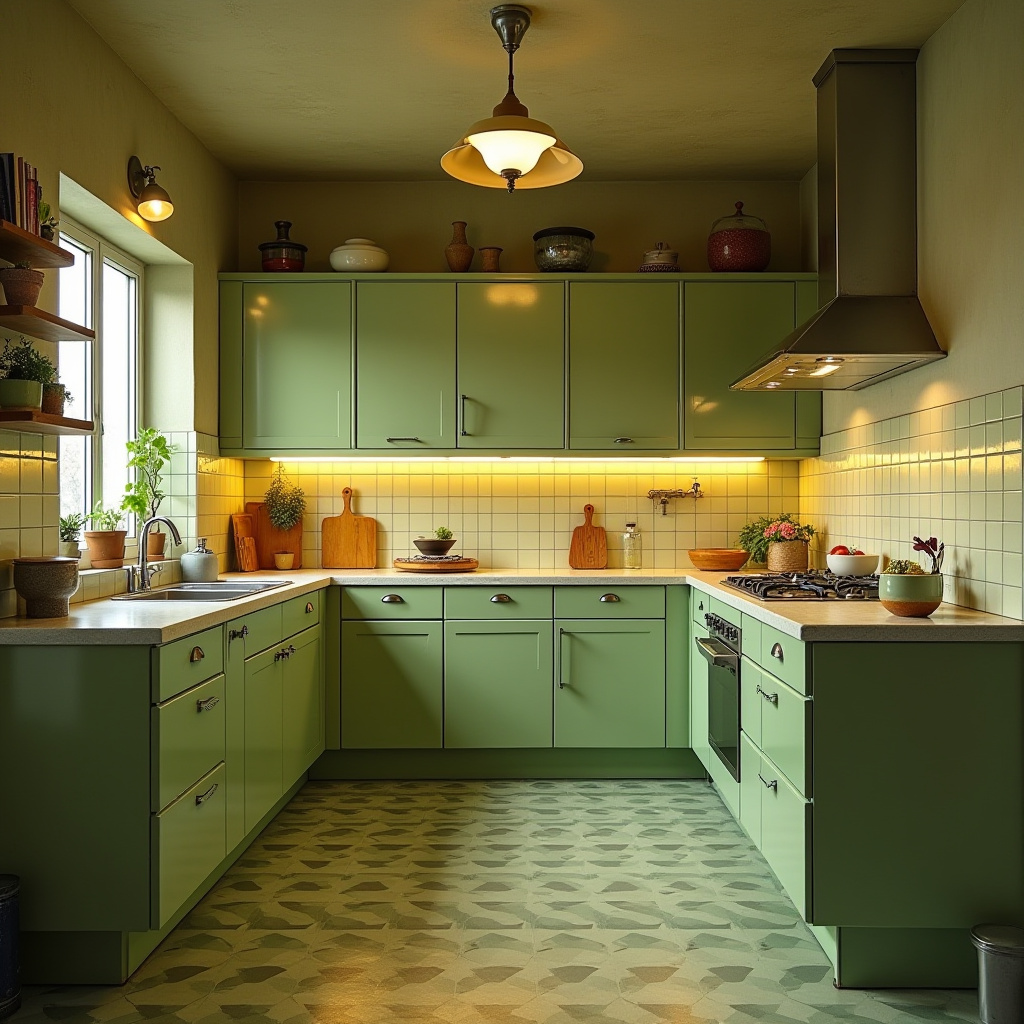 Green kitchen tiles 14