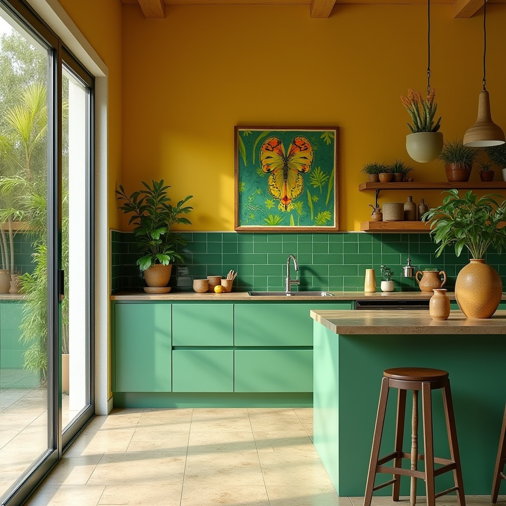 Green kitchen tiles 16