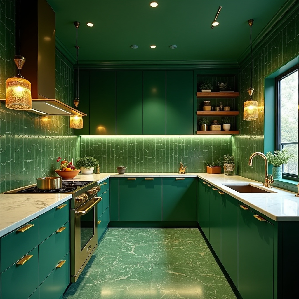 Green kitchen tiles 17