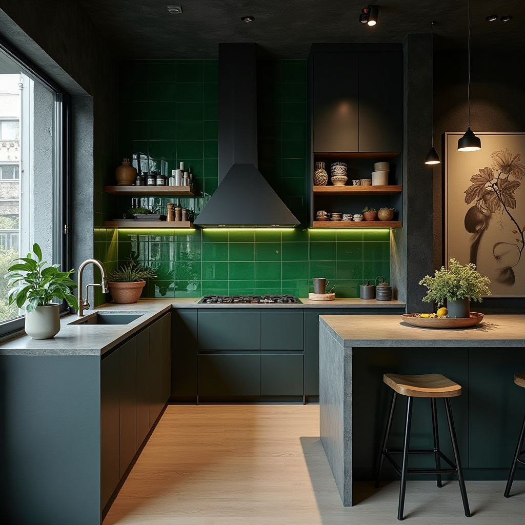 Green kitchen tiles 22