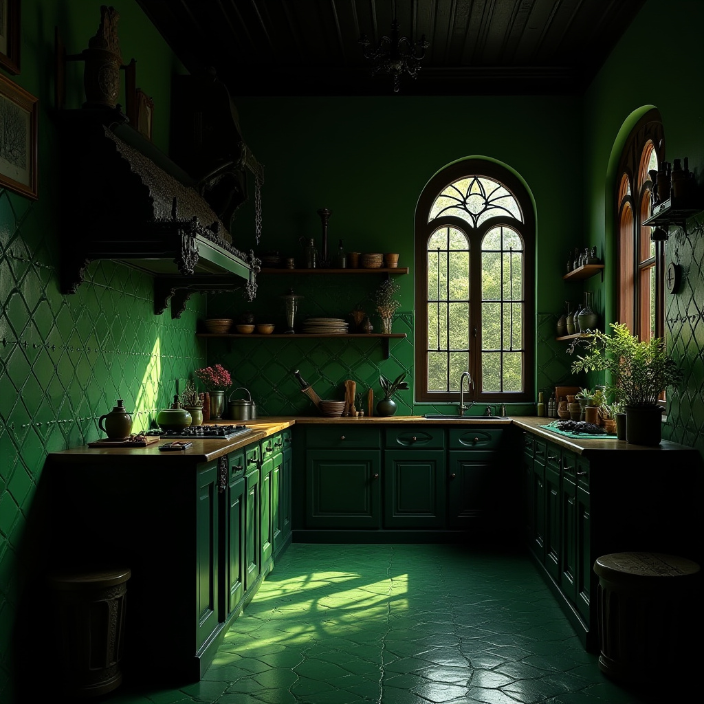 Green kitchen tiles 33