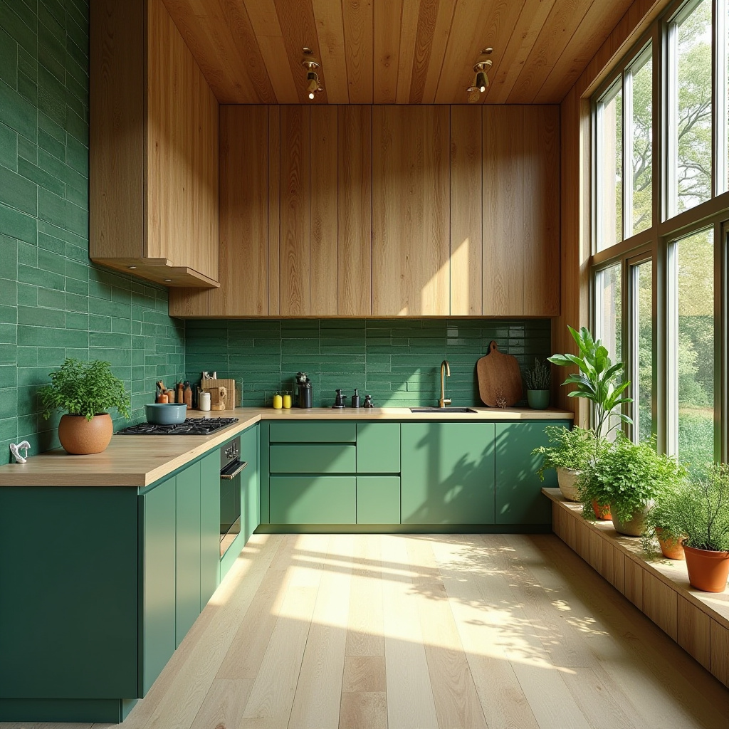 Green kitchen tiles 38