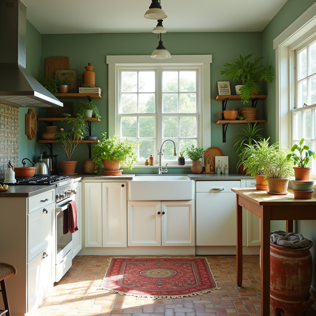 Sage green kitchen walls white cabinets 10