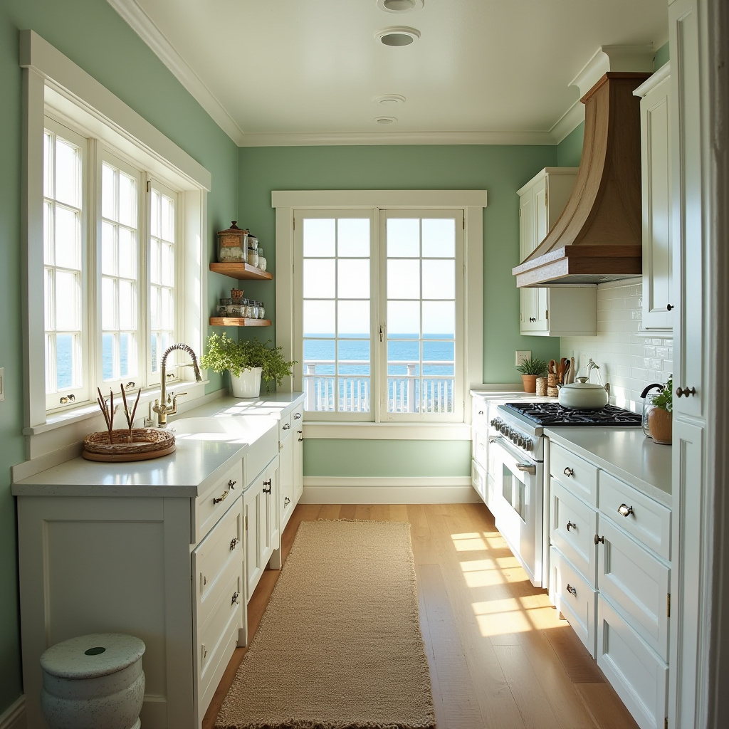 Sage green kitchen walls white cabinets 16