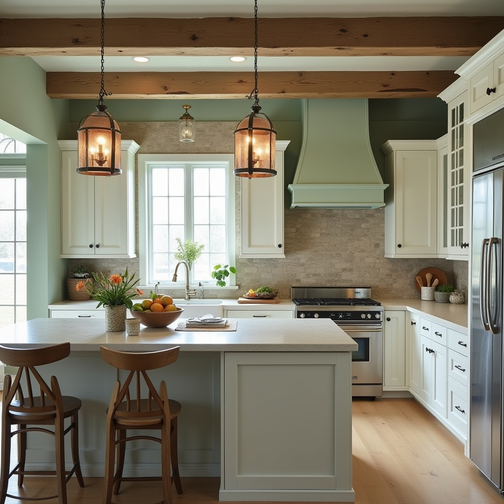 Sage green kitchen walls white cabinets 18
