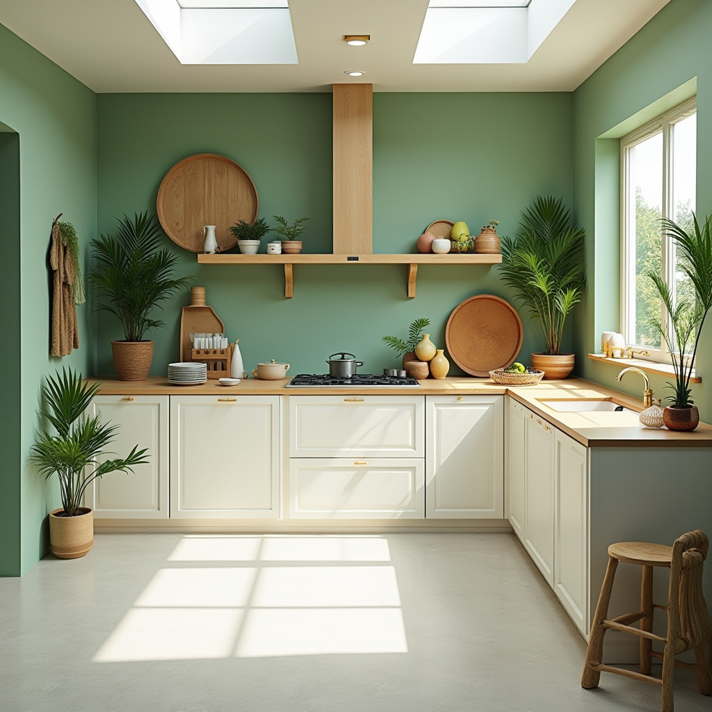 Sage green kitchen walls white cabinets 21