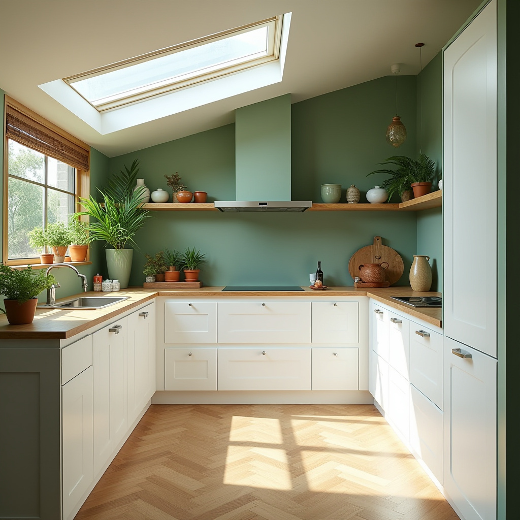 Sage green kitchen walls white cabinets 22