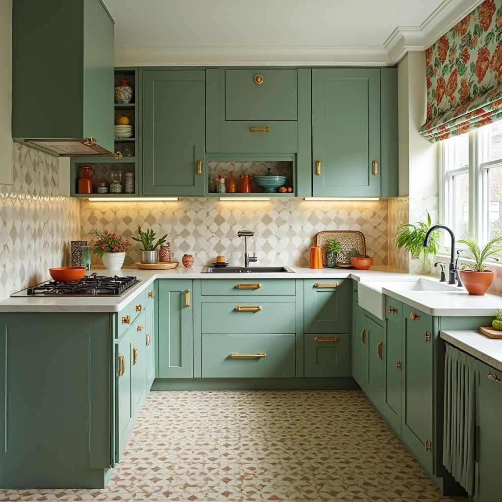 Sage green kitchen walls white cabinets 31