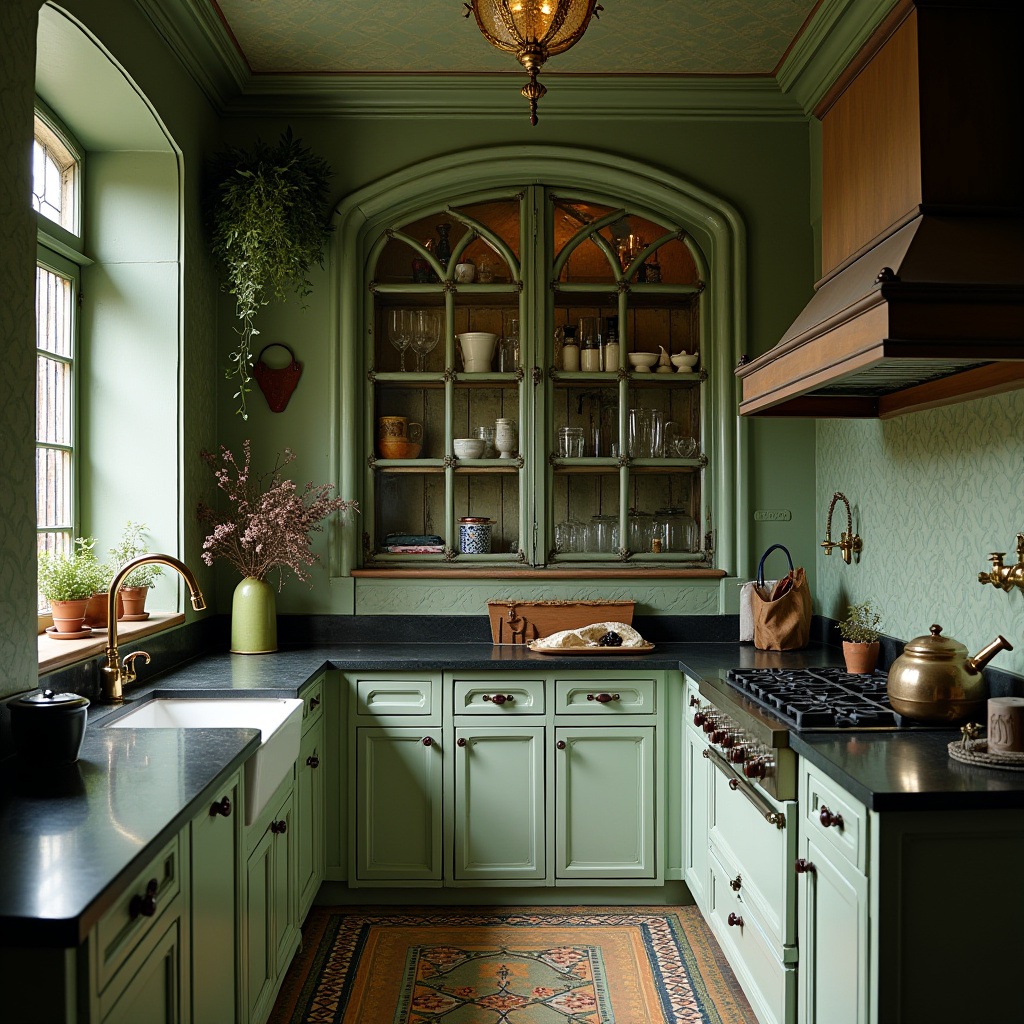 Sage green kitchen walls white cabinets 35