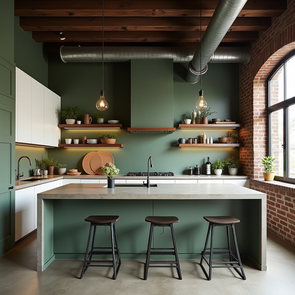 Sage green kitchen walls white cabinets 8