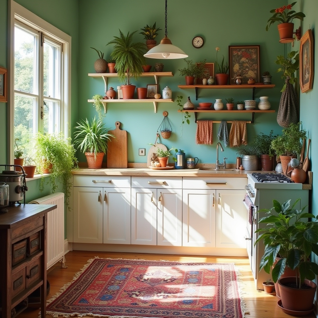 Sage green kitchen walls white cabinets 9