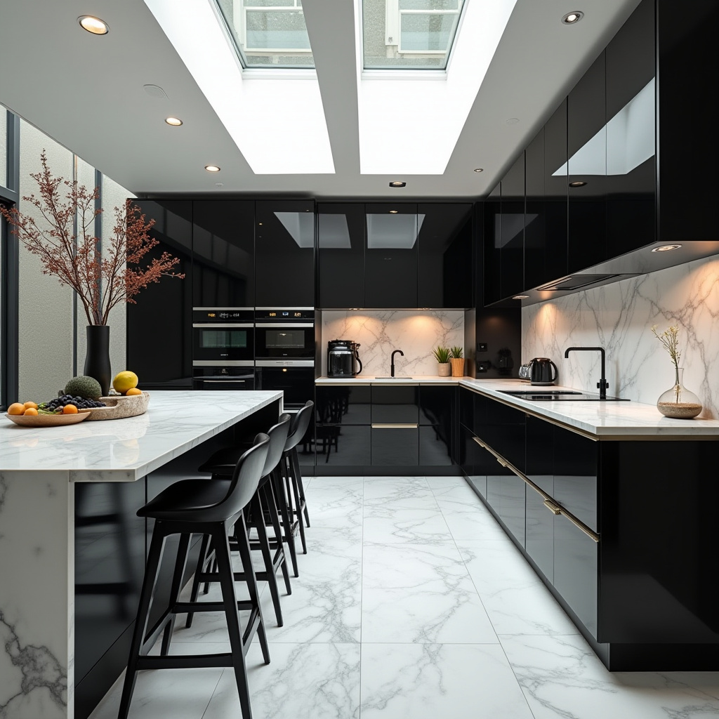 White kitchen with black accents 9